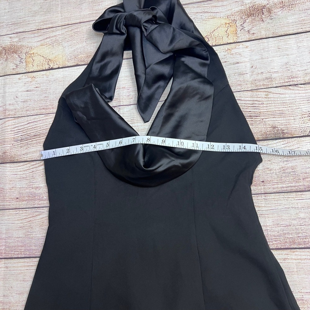 NWT Lulus Perfected Finesse Black Cowl Halter A-Line Mini Dress Size Small - Picture 8 of 10